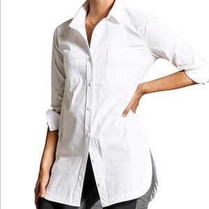 Athleta Long & Lean white button down tunic